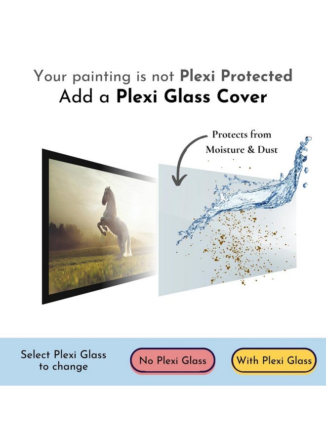 Mad Masters White Running Horse Painting Aesthetic Hanging Photo Frame Decorative Item Home Decoration and Wall Decor for Living Room and Bedroom (MM 1510, 8x12 Inch, Paper, Without Plexi Glass) - Image 5