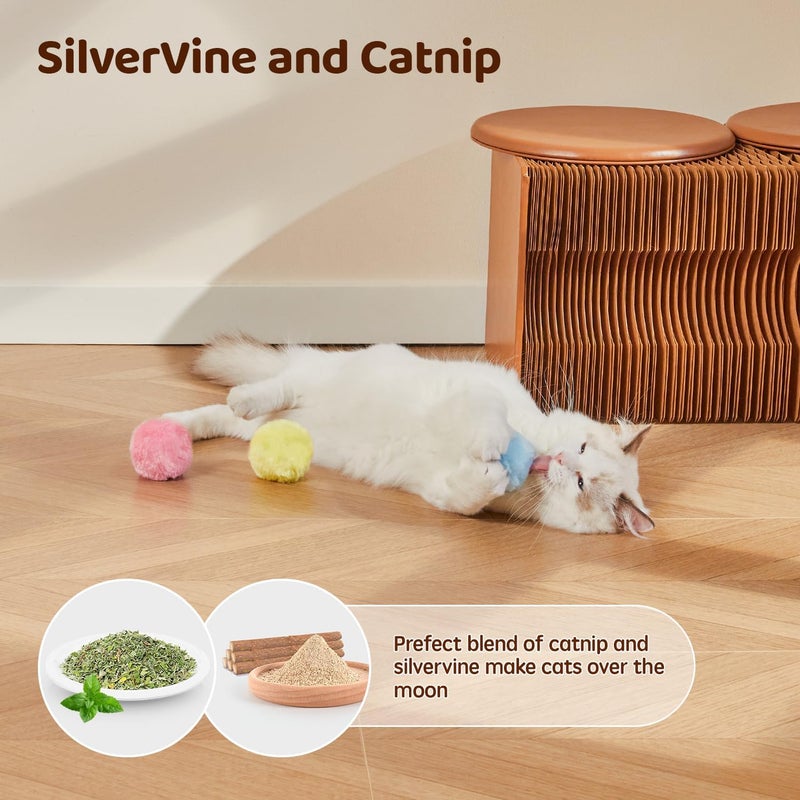 Potaroma Chirping Cat Toys Balls with SilverVine Catnip, Upgraded, 3 Pack Fluffy Interactive Cat Kicker, 3 Lifelike Animal Sounds, Kitty Kitten Catnip Exercise Toys - Image 4