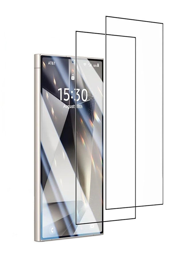 2 Pack Samsung Galaxy S24 Ultra Screen Protector, HD Clear Bubble Free Tempered Glass Screen Protector, Touch Sensitive and Scratch Resistant, Clear - Image 1