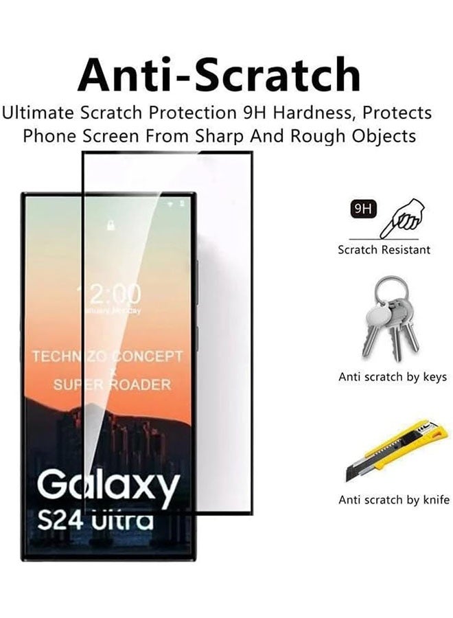 2 Pack Samsung Galaxy S24 Ultra Screen Protector, HD Clear Bubble Free Tempered Glass Screen Protector, Touch Sensitive and Scratch Resistant, Clear - Image 4