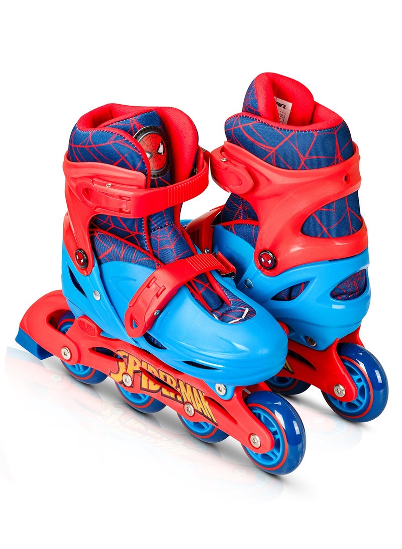 Spartan Spiderman 2â€‘inâ€‘1 Skates for Kids Size XS 27â€“30 | Convertible Roller to Inline Skates | Durable Plastic Chassis & Hardshell Boot | 64mm PVC Wheels | 608Z Bearings | Marvel Fun â€“ SPâ€‘1027 - Image 3