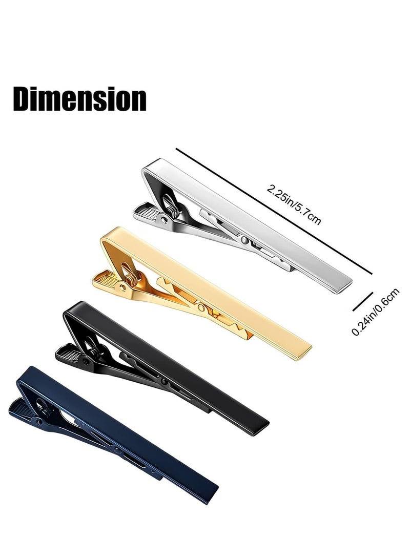 Oasisgalore 4 Pcs Metal Tie Clips for Men, Elegant Necktie Bar for Weddings, Anniversaries, and Daily Use - Image 3