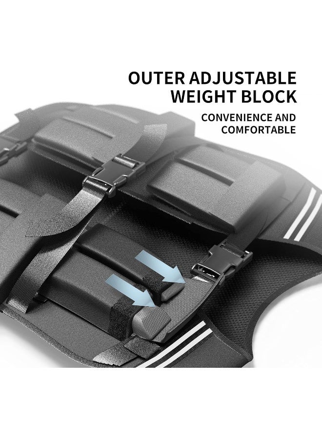 PROIRON سترة PROIRON القابلة للتعديل بوزن إضافي، 20 حزمة وزن، سترة وزن للرجال والنساء مع شريط عاكس للجري وتدريب القوة والتمارين الرياضية والمشي واللياقة البدنية في المنزل، أسود - Image 3