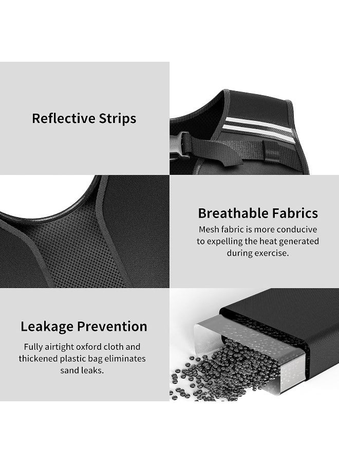PROIRON سترة PROIRON القابلة للتعديل بوزن إضافي، 20 حزمة وزن، سترة وزن للرجال والنساء مع شريط عاكس للجري وتدريب القوة والتمارين الرياضية والمشي واللياقة البدنية في المنزل، أسود - Image 5