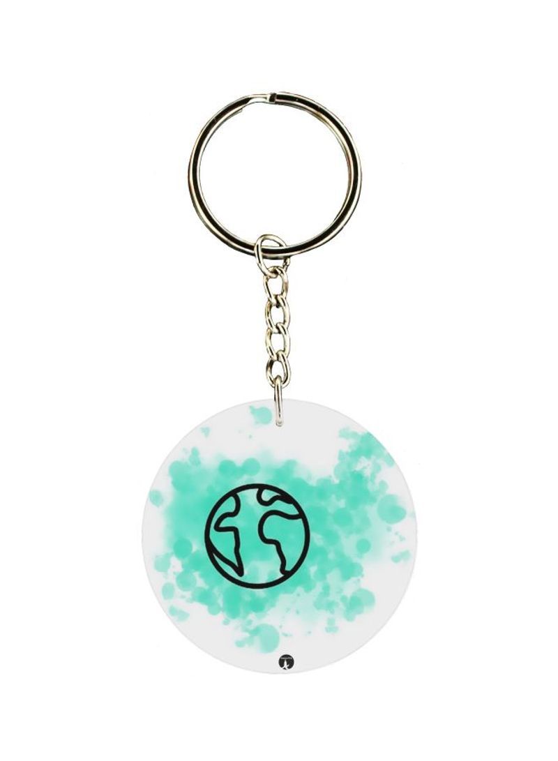 RKN Earth Printed Double Sided Keychain