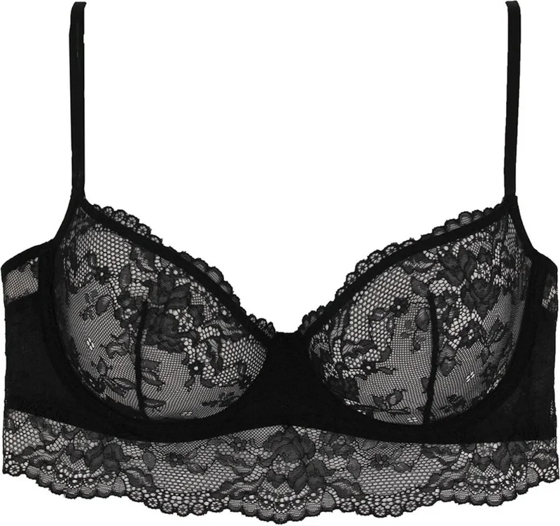 ماجيك فورم 2216 Women's Black Lace Back Rope Detailed Support Bra