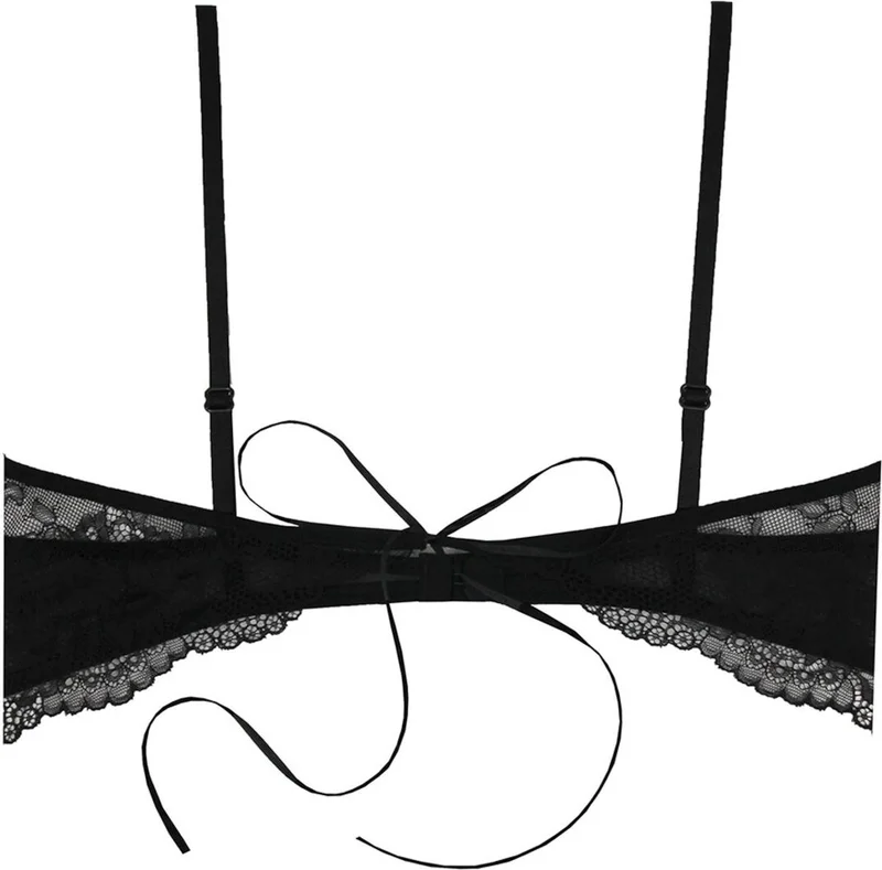 ماجيك فورم 2216 Women's Black Lace Back Rope Detailed Support Bra