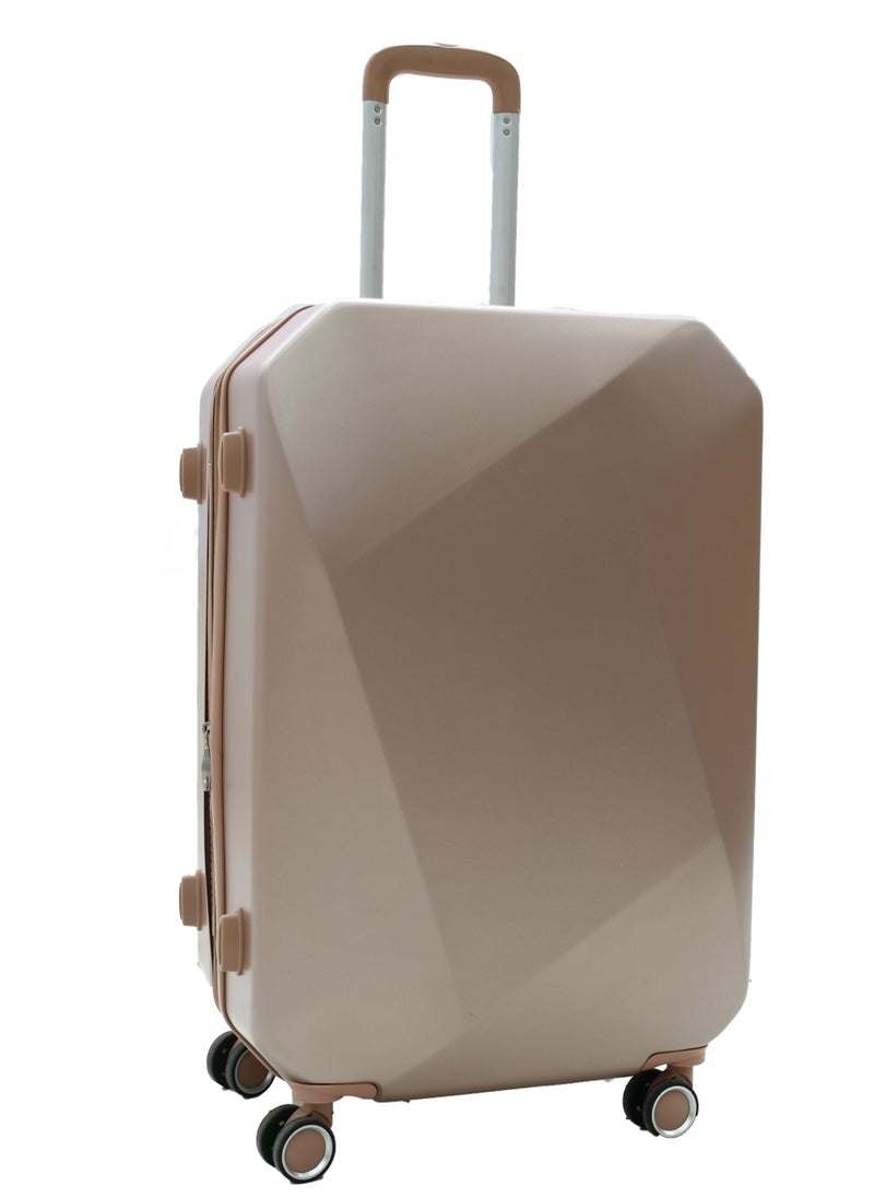 MORANO - 4-Piece Hardside ABS Spinner Luggage Trolley Set Rose Golden - Image 1