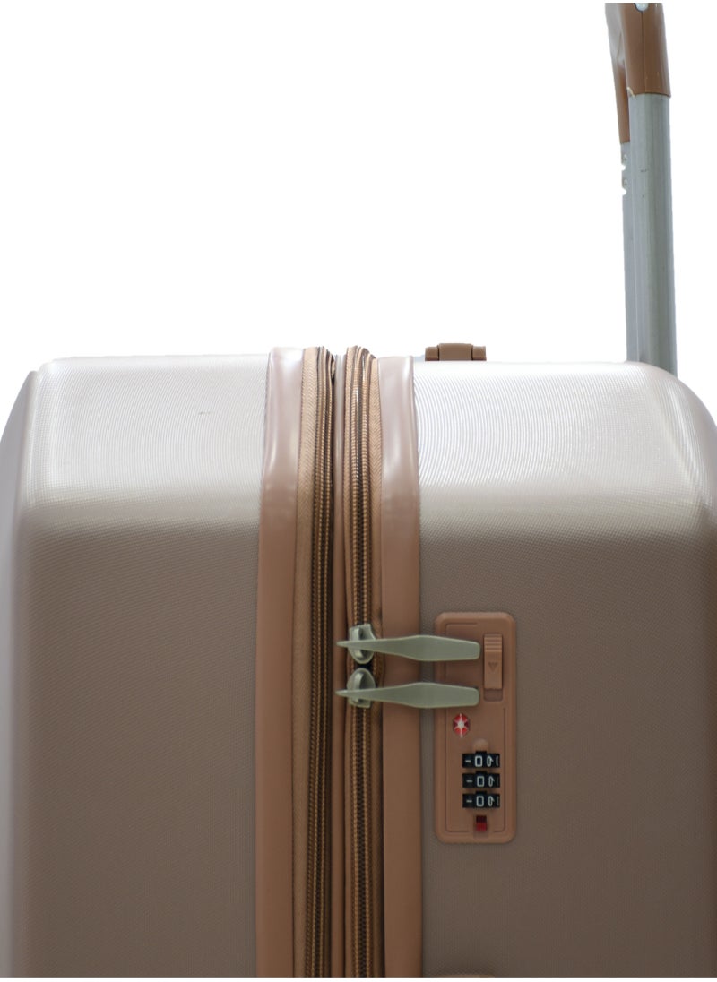 MORANO - 4-Piece Hardside ABS Spinner Luggage Trolley Set Rose Golden - Image 1