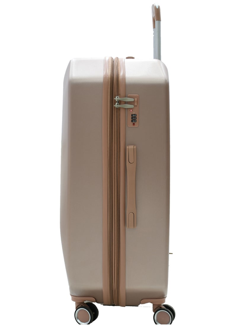 MORANO - 4-Piece Hardside ABS Spinner Luggage Trolley Set Rose Golden - Image 1