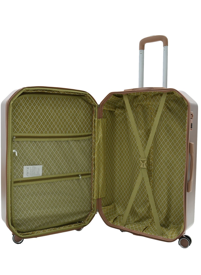 MORANO - 4-Piece Hardside ABS Spinner Luggage Trolley Set Rose Golden - Image 1