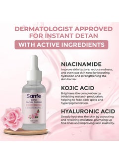 Sanfe Instant Hydration Cucumber Face Serum | For Toned & Nourished Skin | 100% Fruit Extracts, Korean Formulation | 10Ml (Rose)  - Image 3