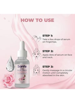 Sanfe Instant Hydration Cucumber Face Serum | For Toned & Nourished Skin | 100% Fruit Extracts, Korean Formulation | 10Ml (Rose)  - Image 4