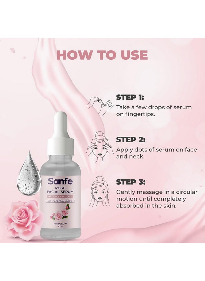 Sanfe - Instant Hydration Cucumber Face Serum | For Toned & Nourished Skin | 100% Fruit Extracts, Korean Formulation | 10Ml (Rose) - Image 1