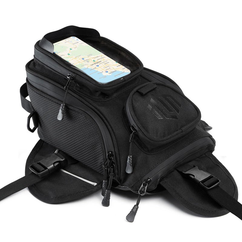 ILM Motorcycle Tank Bag Magnetic 4 Straps Reinforced Fastening Waterproof Touch Screen Phone Pouch Motorbike BT01 - Image 2