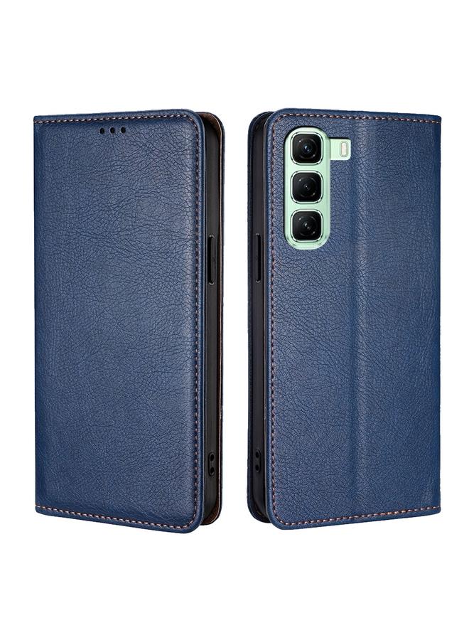 اس-توب جراب لهاتف Infinix Hot 50 5G، جراب هاتف من الجلد المغناطيسي بلون سادة لامع وزيتي - Image 1