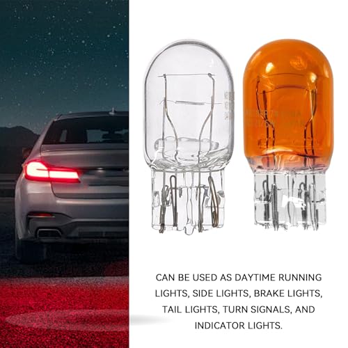 HHZL T20 7440A WY21W Turn Signal Bulb Daytime Running Light Blinker Brake Light Bulbs, 10PCS Monofilament Side Marker Lights Mini Taillight 7440 Bulb Replacement for Cars,Trucks,SUVs(Amber) - Image 4