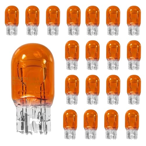 HHZL T20 7440A WY21W Turn Signal Bulb Daytime Running Light Blinker Brake Light Bulbs, 10PCS Monofilament Side Marker Lights Mini Taillight 7440 Bulb Replacement for Cars,Trucks,SUVs(Amber) - Image 1