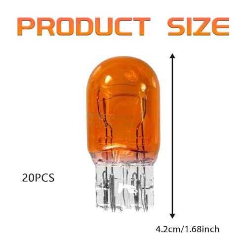 HHZL T20 7440A WY21W Turn Signal Bulb Daytime Running Light Blinker Brake Light Bulbs, 10PCS Monofilament Side Marker Lights Mini Taillight 7440 Bulb Replacement for Cars,Trucks,SUVs(Amber) - Image 2