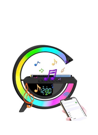 مصباح LED لاسلكي مع مكبر صوت بلوتوث - مضيء على شكل حرف G طاولة ذكي ومؤقت متغير اللون شاحن ساعة منبه وحامل بجانب السرير للمنزل رقمي - pzsku/ZF2D88D2AE493F31DB5EBZ/45/_/1738832746/c0ab432b-30bd-48c0-9029-4848edcd53db