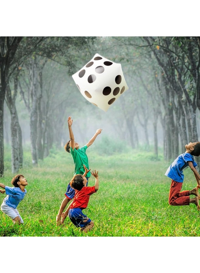 Novelty Place نرد عملاق قابل للنفخ 13 بوصة من نوفلتي بليس، عبوة من 2، نرد عملاق أبيض وأسود للألعاب اللوحية الداخلية والخارجية، لودو وحفلات المسبح - Image 3