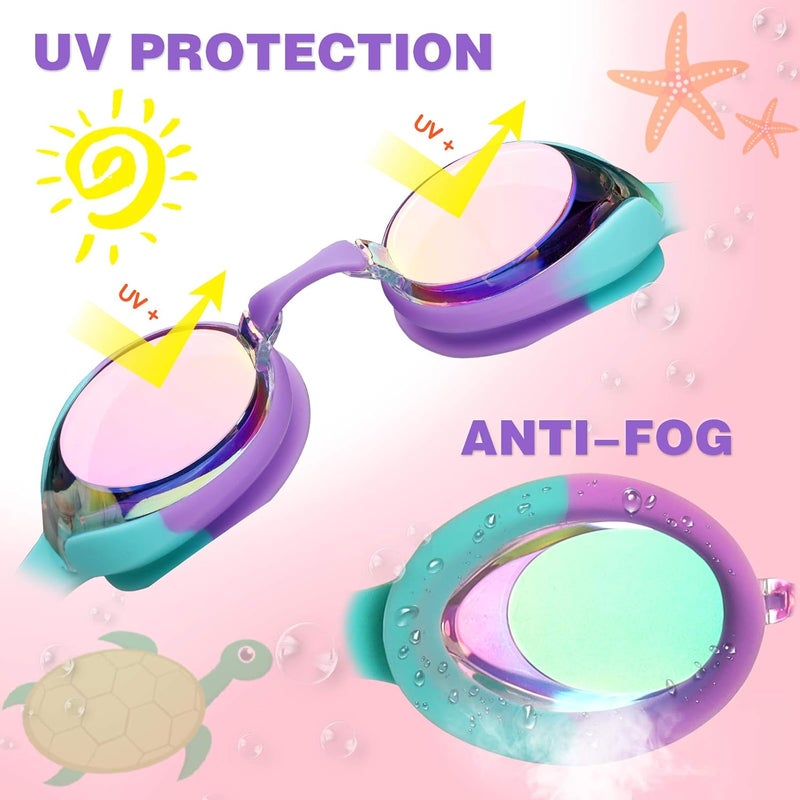 Keary Kids Swim Goggles for Toddler Kids Youth(3-12),Anti-Fog Waterproof Anti-UV Clear Vision Water Pool Goggles - Image 4