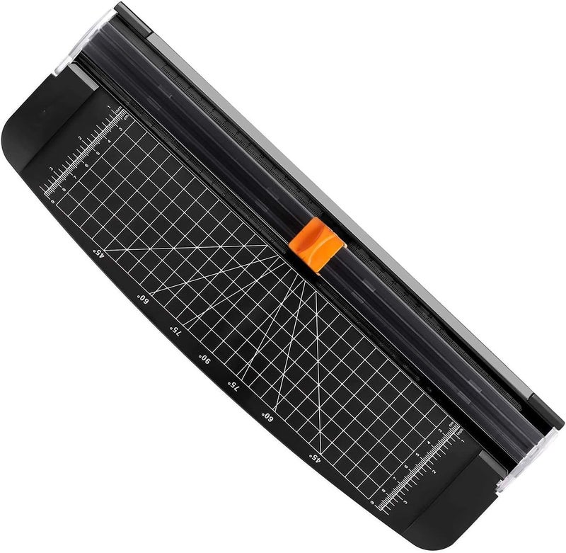 Deziine�Paper A4 Cutter Portable Guillotine Paper Trimmer with Automatic Security Safeguard for Home and Office Papers Cards Labels Coupons Photos Cutting. Set of 1 - Image 2