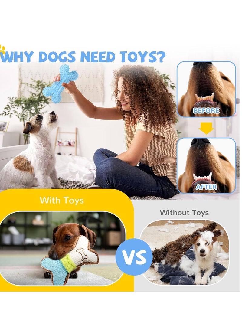 سجن سفما 6 قطعة جرو استخراج الأسنان لعبة جرو لدغة الحبل الأزرق لعبة جرو لطيف أفخم صرير الكلب لعبة لينة المطاط جرو تنظيف الأسنان مجموعة تفاعلية الحيوانات الأليفة الكلب العظام لعبة - Image 4