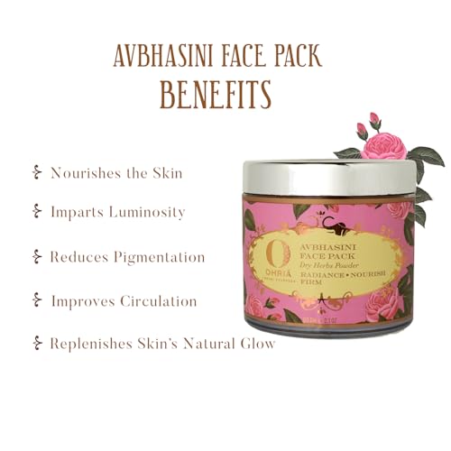 Ohria Ayurveda Avbhasini Face Pack | Dry Herb Powder| Blend of Almond, Sandalwood & Kesar for Radiance | For Dull, Dry & Combination Skin- 60g - Image 3