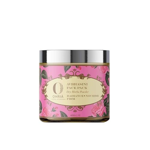 Ohria Ayurveda Avbhasini Face Pack | Dry Herb Powder| Blend of Almond, Sandalwood & Kesar for Radiance | For Dull, Dry & Combination Skin- 60g - Image 1