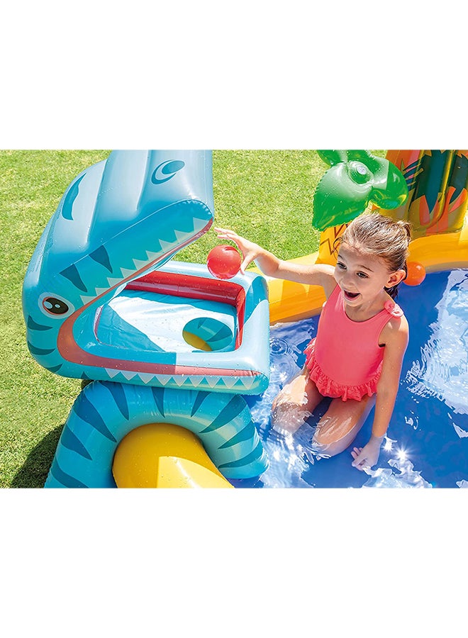INTEX Dinosaur Play Centre Inflatable Pool With Balls 249.68x108.9x191cm - Image 5