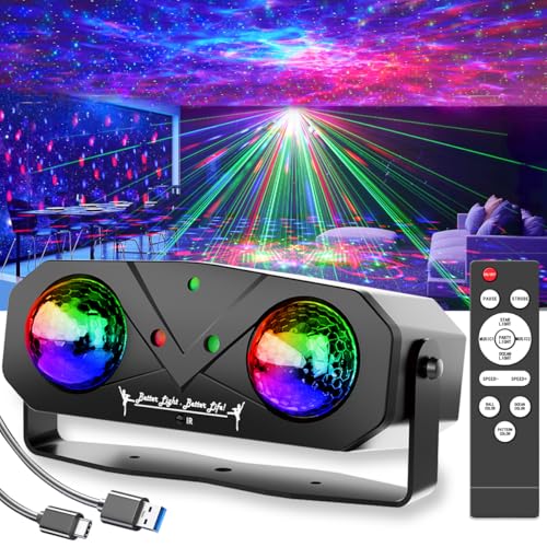 SPOOBOOLA Party Disco Ball, Dj Disco Light Strobe Dance Sound Activated with Remote Control Stage Rave Light Ocean Star Projector for Club Parties KTV Christmas Halloween Décor Birthday Outdoor Glow Party - Image 1