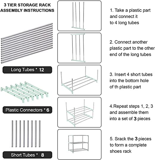 SIMSAN Simasn Premium Stackable and Durable Easy to Assemble Space Saving Shoe RackBook Standalmari Strong 4 Shelves - Image 4