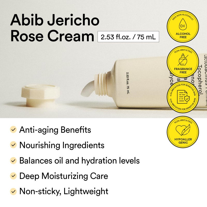 Abib Jericho Rose Cream 75ml - Hypoallergenic, Anti-Aging Moisturizer for Dry Skin - Image 3