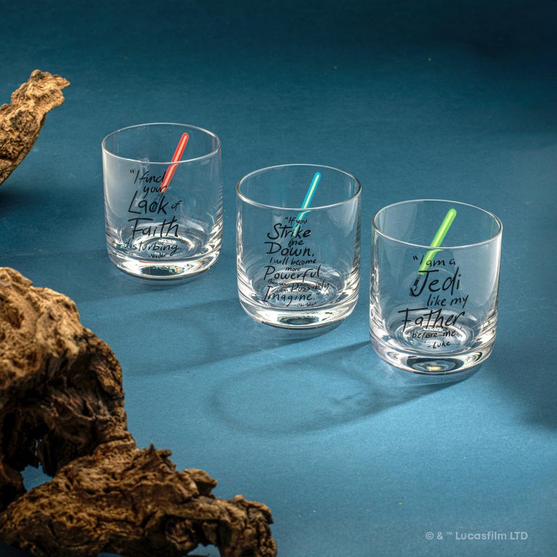 JoyJolt Star Wars Lightsaber Collection 10oz Drinking Glasses, Set of 6 Limited Edition Obi Wan Kenobi Darth Vader Luke Skywalkerâ„¢ Glass Tumblers, Star Wars Gifts Short Drinking Glass Set - Image 4