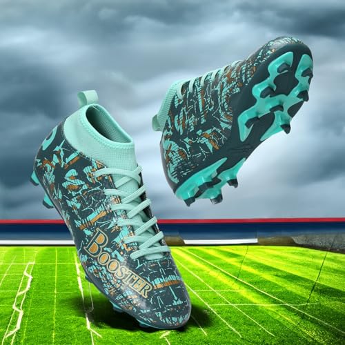 AIVIN Unisex Booster Pro. Light Weight and Durable Football Shoes &, Comfortable and Flexible Soccer Shoe, Football Studs, Green, 5 UK - Image 2