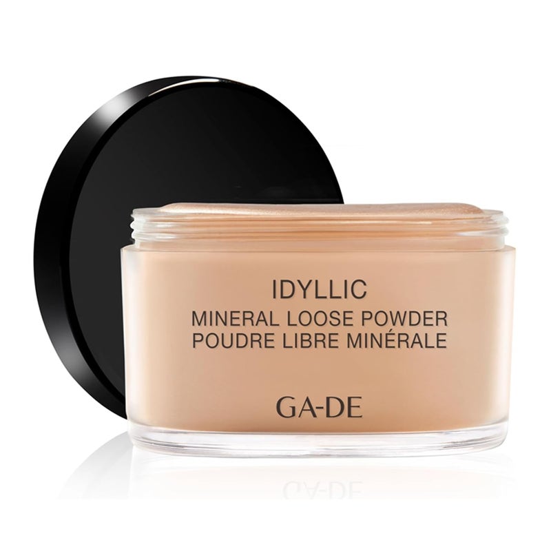 GA-DE GADE Idyllic Mineral Loose Powder  Lightweight Setting Powder Makeup  Provides Antioxidant Protection and Blurs Imperfections  101 Dust  088 oz