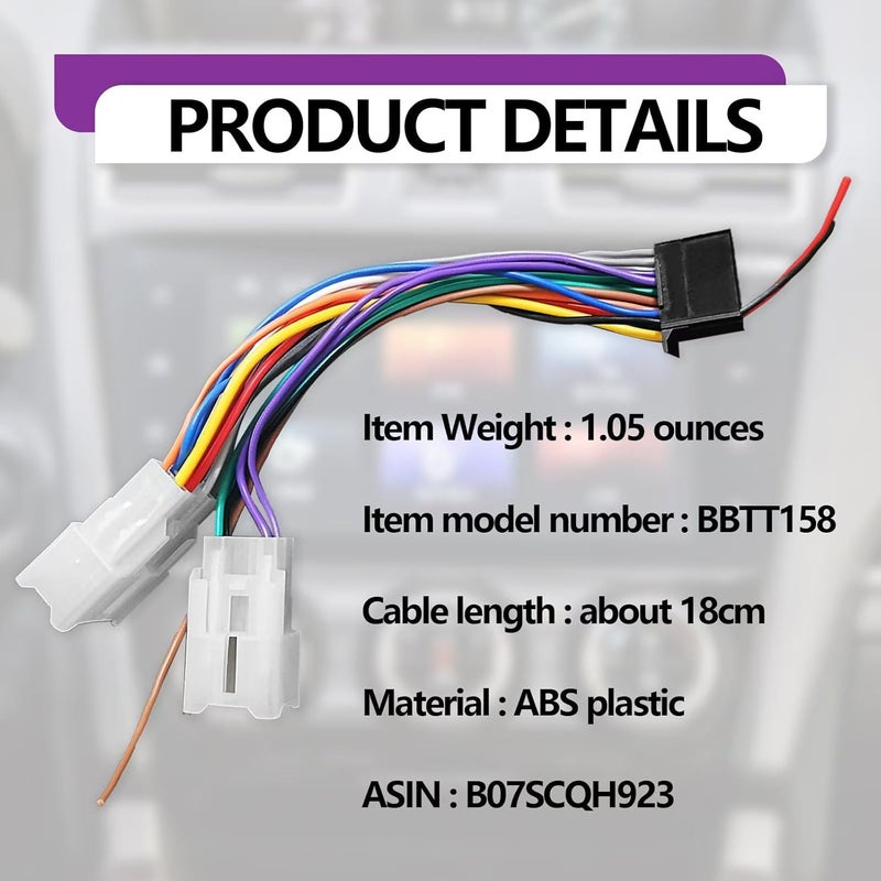RBOKO 70-1761 Radio Wiring Harness for Pioneer Headunits Compatible with Toyota and Scion Models - Image 5