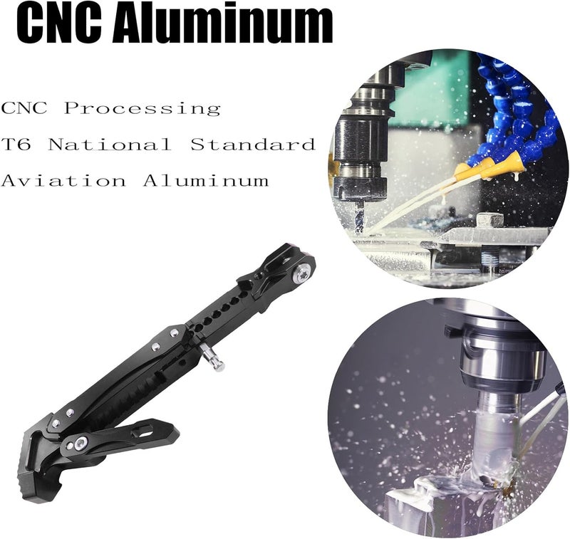 Adsspro Universal CNC Aluminum Alloy High Quality Motorcycle Adjustable Kickstand Accessories Motor Scooter Modified Tripod Holder Kickstand Foot Side Support Stand Motor Motorbike Dit Pit Bike - Image 4