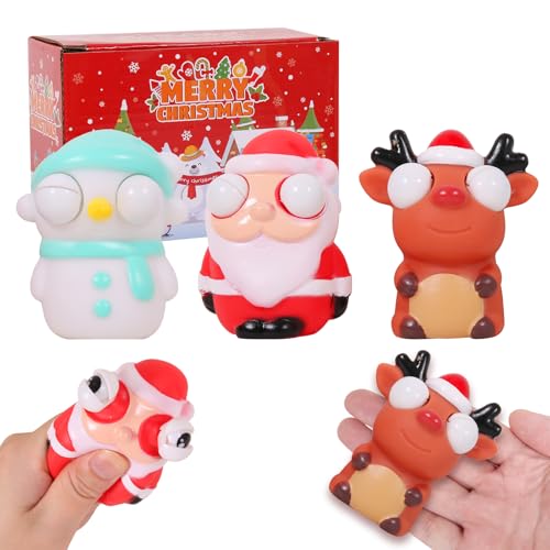 FauKait 3 Pack Christmas Squeeze Out Eyes Toys for Kids Boys Girls Toddlers Christmas Stocking Stuffers Party Favors Gifts - Image 1