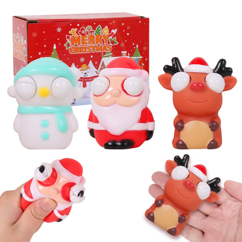 FauKait 3 Pack Christmas Squeeze Out Eyes Toys for Kids Boys Girls Toddlers Christmas Stocking Stuffers Party Favors Gifts - Image 3