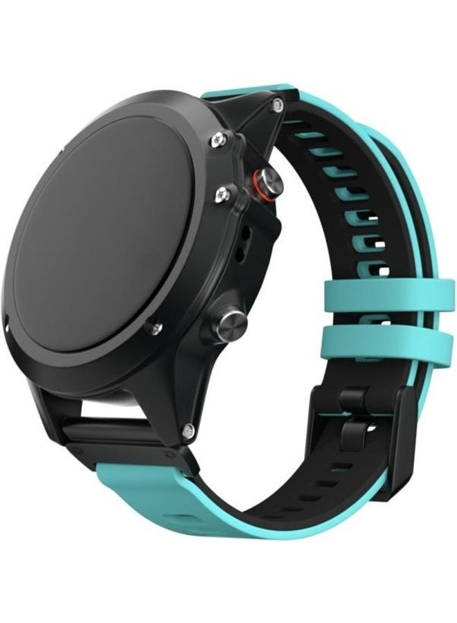 NIBEMINENT Two-Colour Silicone Quick Release Replacement Strap Watchband For Garmin Fenix 6X Mint Green/Black - Image 3