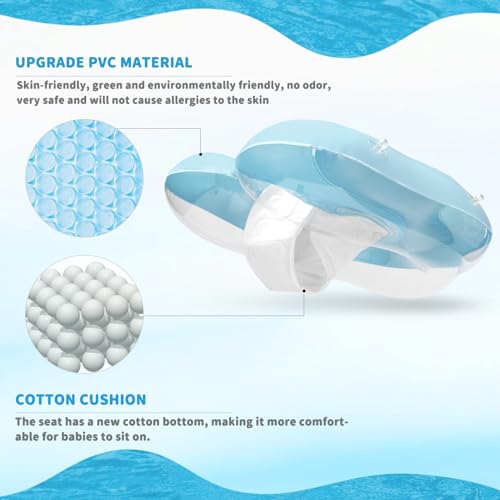 Loowarts Baby Pool Float with Canopy and Safety SeatInfant Swim Float Pool Float Baby Water Float Swimming Floats UPF50 UV Protection for Kids from 6 to 36 Months - Image 5