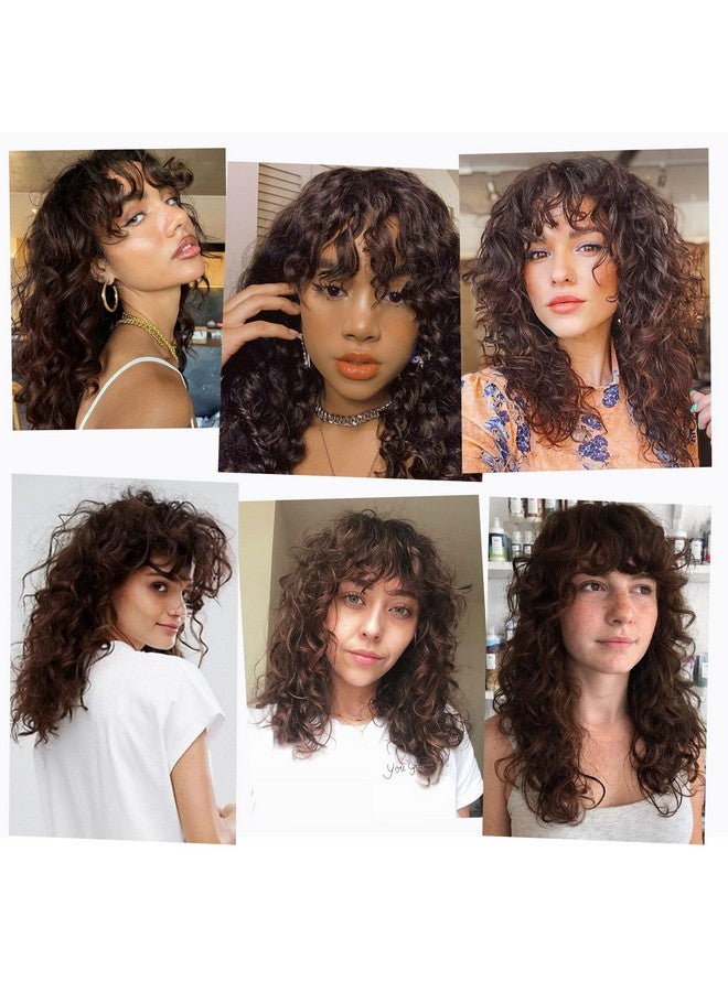 لوناي 23 بوصة شعر مستعار مجعد بني مع الانفجارات Wig006 تسريحة طويلة خمر مع هامش مجعد شعر مستعار اصطناعي للنساء الاستخدام اليومي Partybrown - Image 5