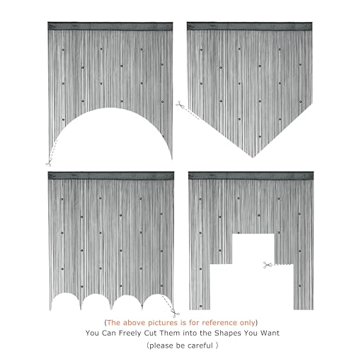YaoYue Beaded Curtain Door String Curtains for Doorways Tassels Beads Hanging Fringe Hippie Window Hallway Entrance Wall Closet Bedroom Privacy Decor (Grey, 39" W x 79" L (Pack of 1)) - Image 5