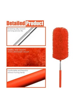Generic Microfiber Duster for Cleaning, Hand Duster Washable Microfibre Cleaning Tool Extendable Dusters for Cleaning Office, Car, Computer, Air Condition, Washable Duster With Extanded Stick (pink)  - Image 3