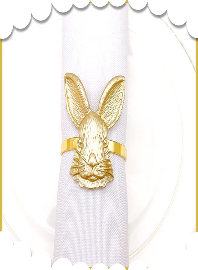 QTKJ Gold Bunny Napkin Rings Set of 6, Table Decorations for Dining Room,Napkin Buttons for Parties, Weddings, Birthdays, Valentine's Day, Easter Decorations. - Image 5