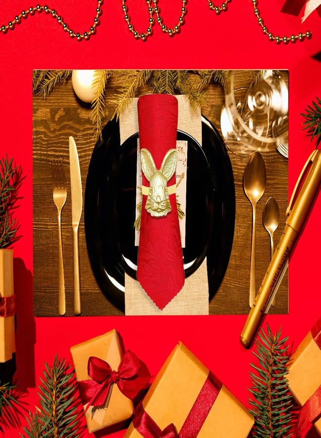 QTKJ Gold Bunny Napkin Rings Set of 6, Table Decorations for Dining Room,Napkin Buttons for Parties, Weddings, Birthdays, Valentine's Day, Easter Decorations. - Image 4