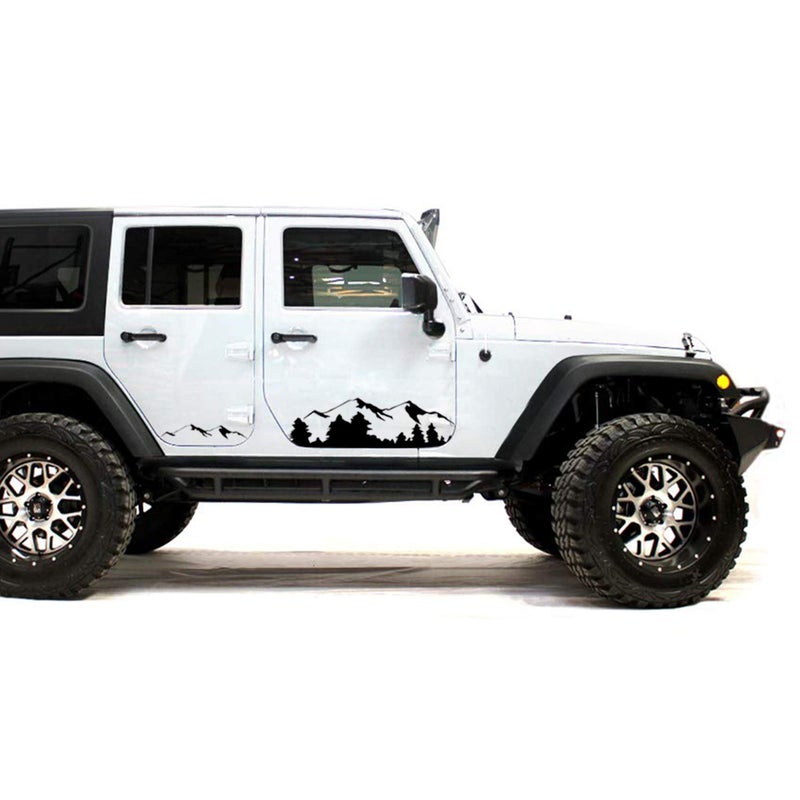 Black Mountains Decal Sticker Compatible with Jeep Wrangler Rubicon Jk jl All Models 35B