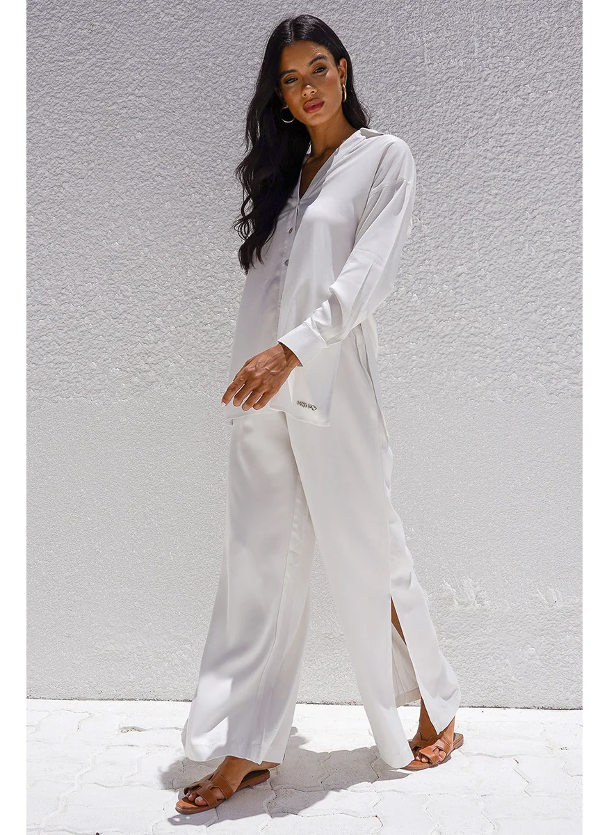 NOMAD Wide Leg Trouser with Side Slit